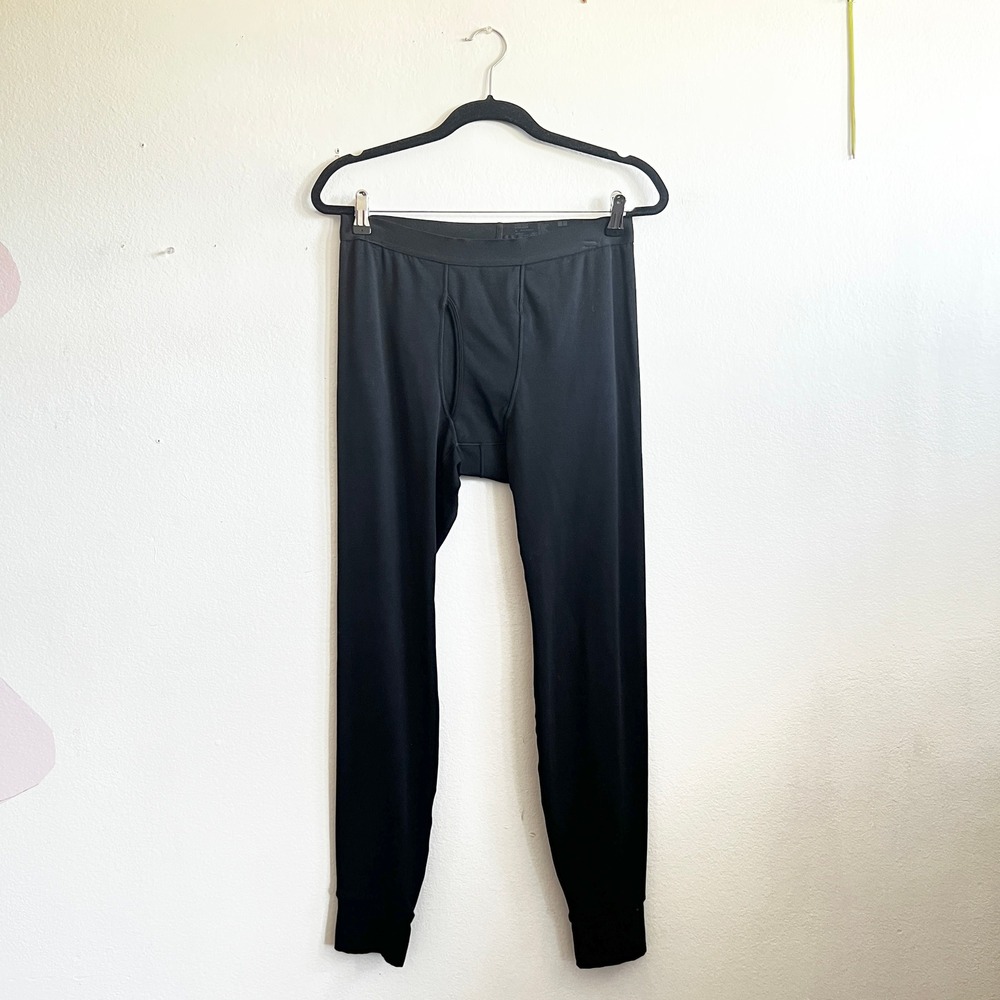 UNIQLO Pants Heattech‎ Men's Thermal Base Layer Black Thin Leggings Active Large